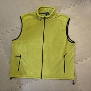 Lime Green Fleece Vest with Black Accents
